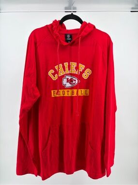 NFL Kansas City Chiefs Football Pullover Hoodie‎ Red Yellow Mens 2XL